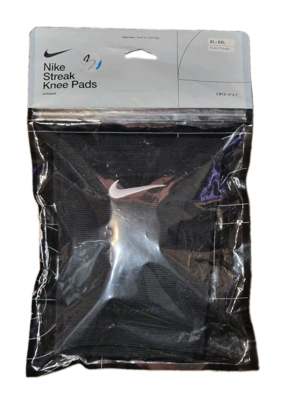 Nike Streak Volleyball Knee Pads XL/XXL One Pair Black Mens Womens 17" - 18" NEW